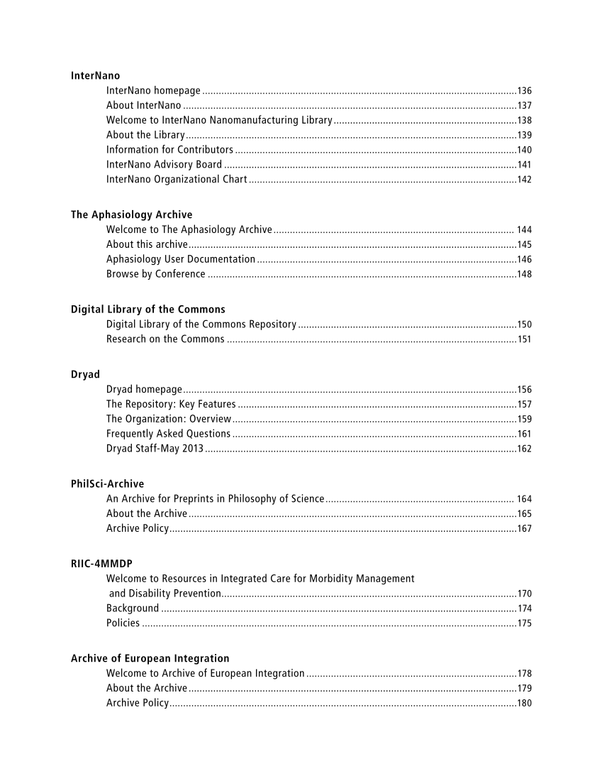 SPEC Kit 338: Library Management of Disciplinary Repositories (November 2013) page 6
