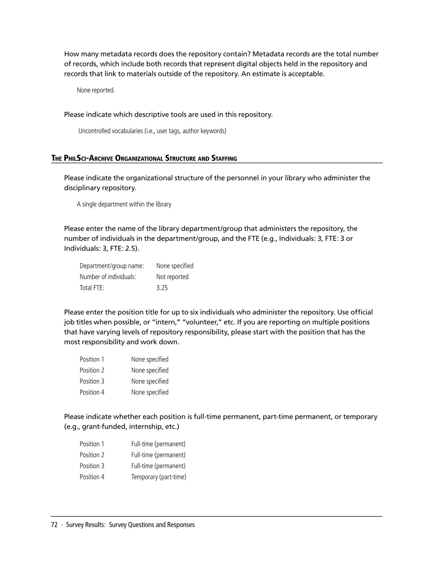 SPEC Kit 338: Library Management of Disciplinary Repositories (November 2013) page 72