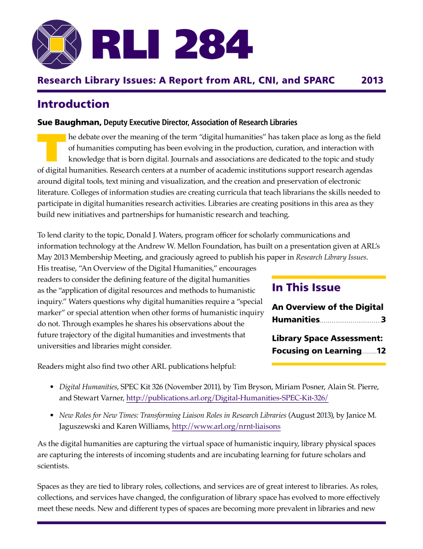 Research Library Issues, no. 284 (2013) page 1