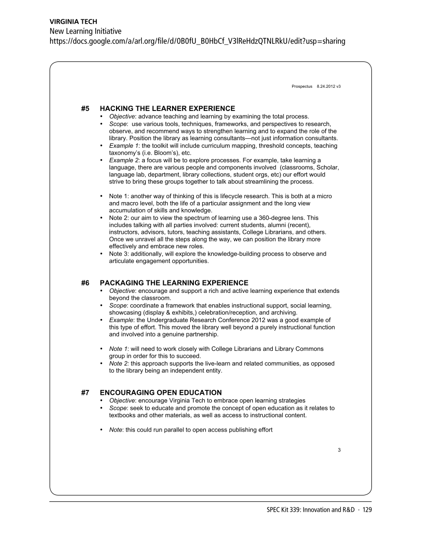 SPEC Kit 339: Innovation and R&D (December 2013) page 129