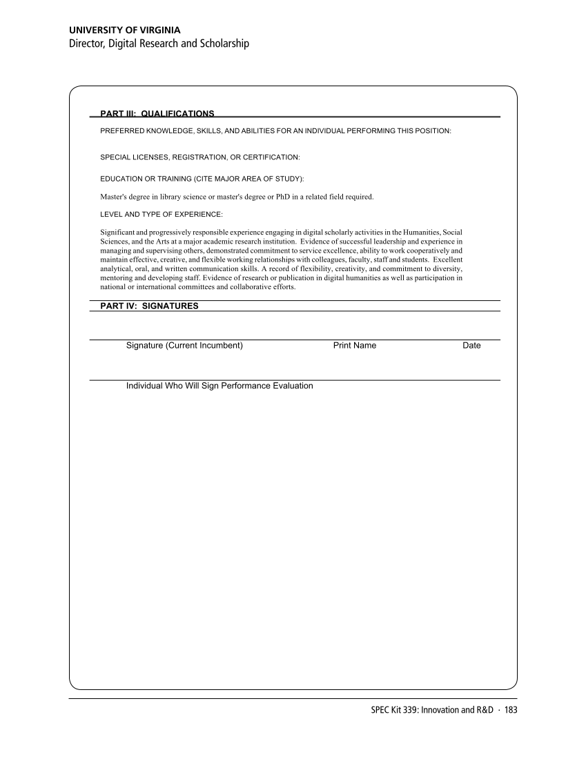 SPEC Kit 339: Innovation and R&D (December 2013) page 183