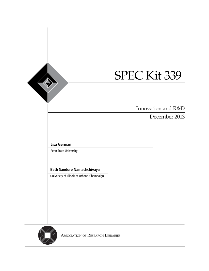 SPEC Kit 339: Innovation and R&D (December 2013) page 3