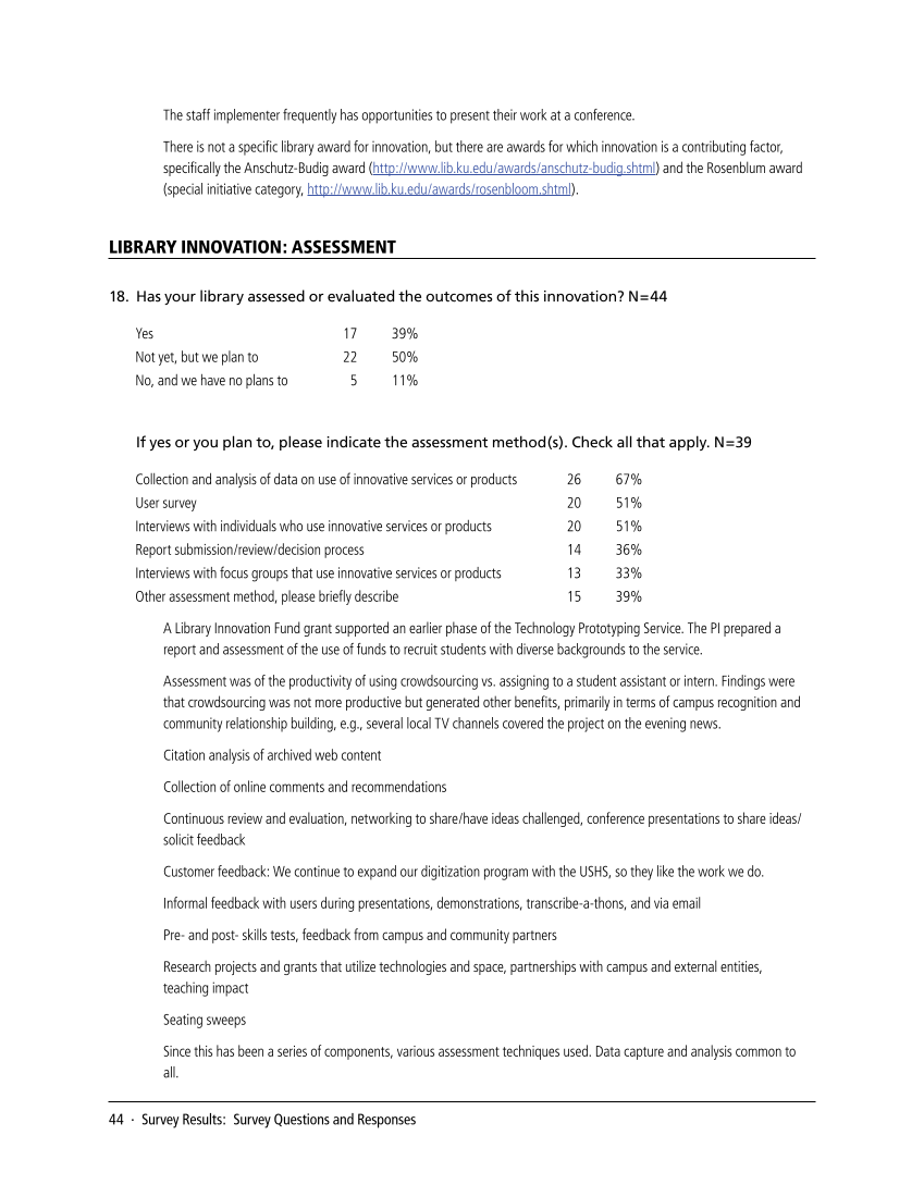 SPEC Kit 339: Innovation and R&D (December 2013) page 44