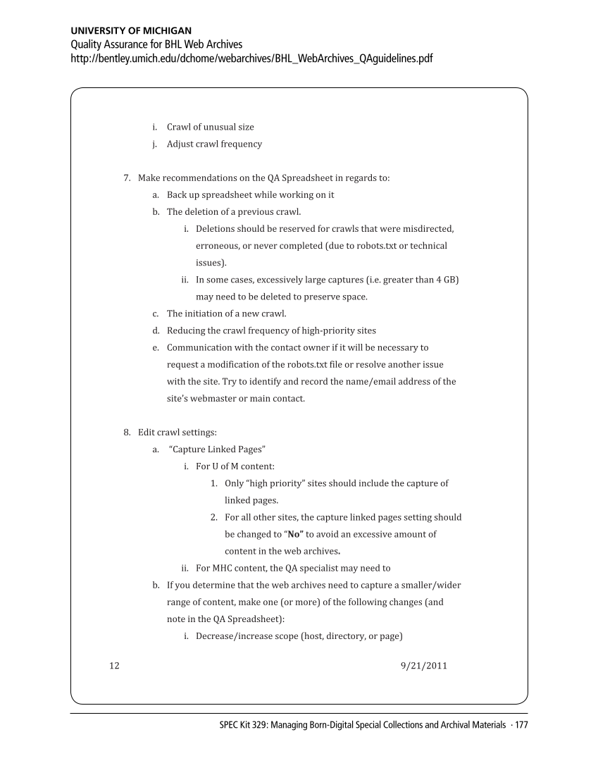 SPEC Kit 329: Managing Born-Digital Special Collections and Archival Materials (August 2012) page 177