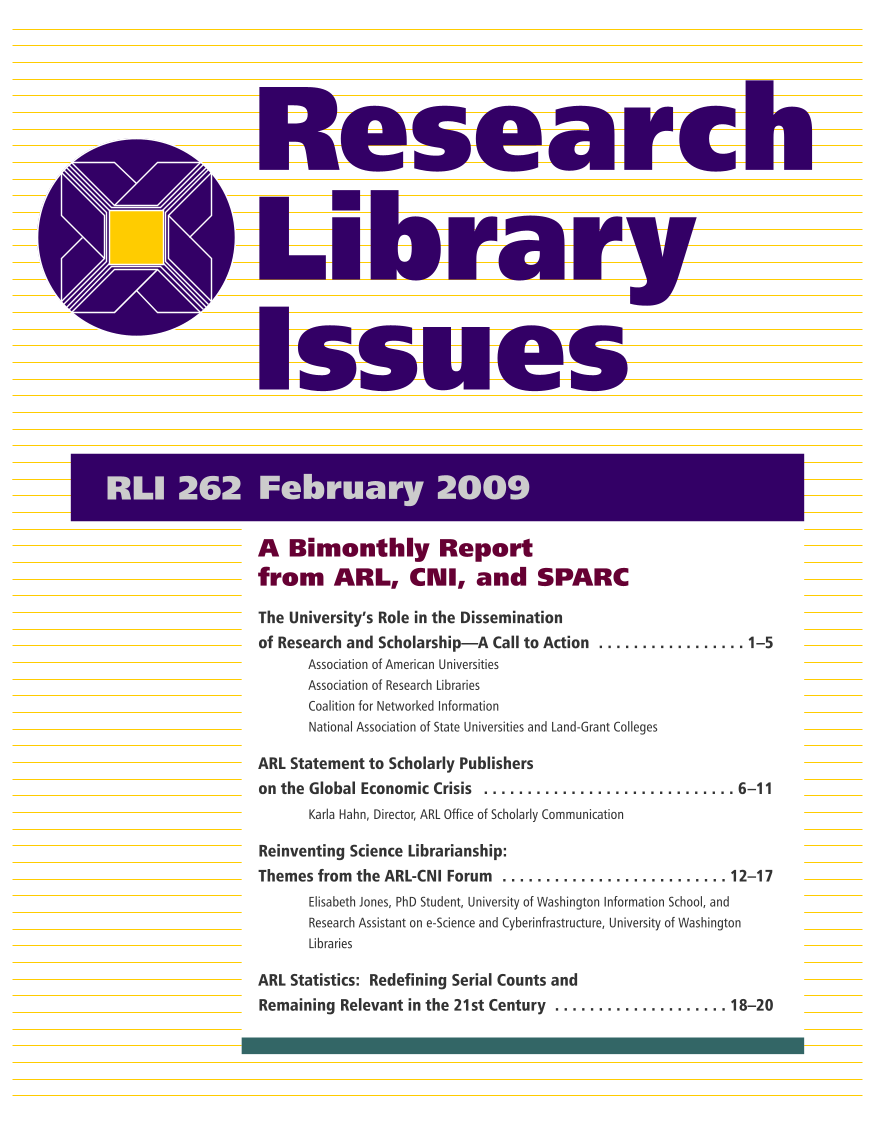 Research Library Issues, no. 262 (Feb. 2009) page