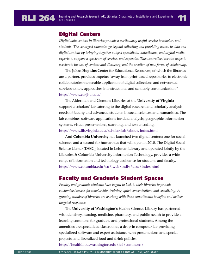 Research Library Issues, no. 264 (June 2009) page 12