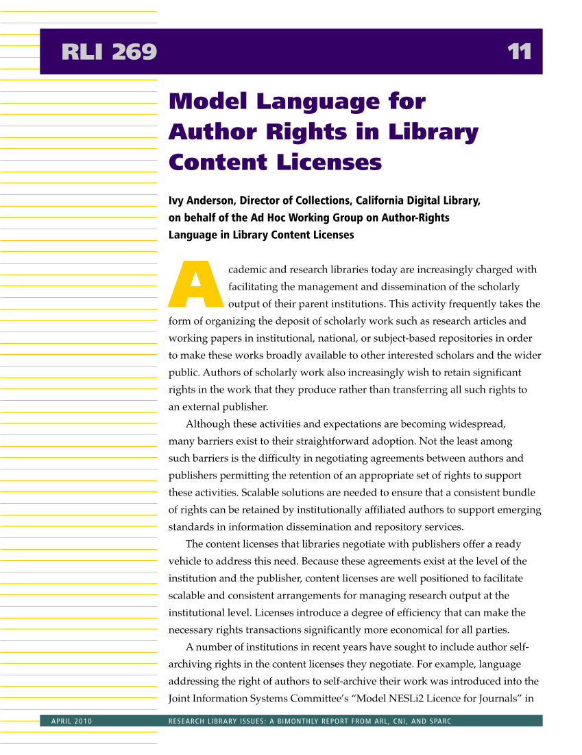 Research Library Issues, no. 269 (April 2010): Special Issue on Strategies for Opening Up Content page 12