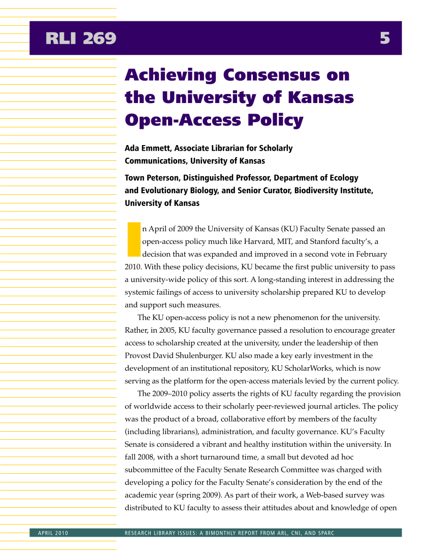 Research Library Issues, no. 269 (April 2010): Special Issue on Strategies for Opening Up Content page 6