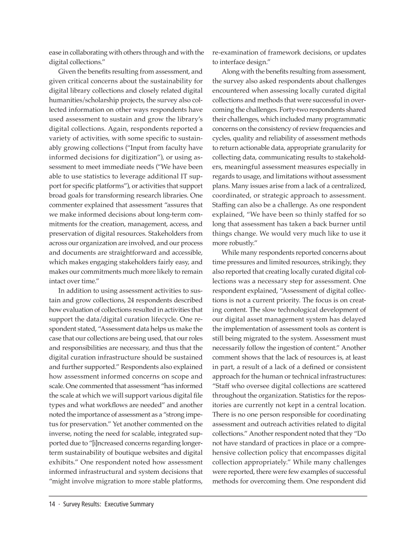 SPEC Kit 341: Digital Collections Assessment and Outreach (August 2014) page 14