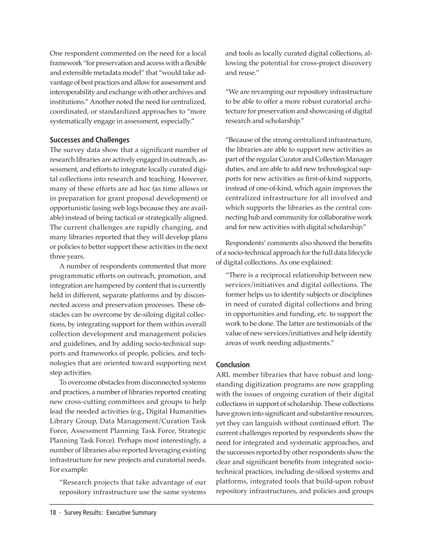 SPEC Kit 341: Digital Collections Assessment and Outreach (August 2014) page 18