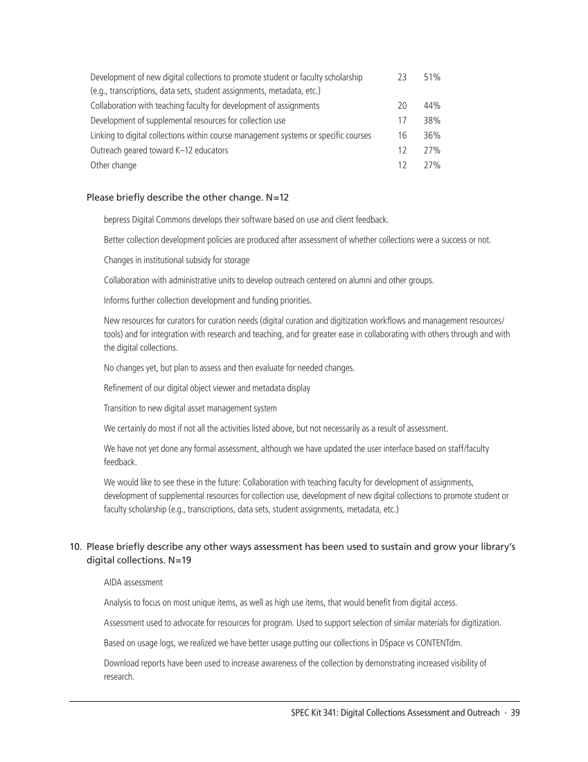 SPEC Kit 341: Digital Collections Assessment and Outreach (August 2014) page 39