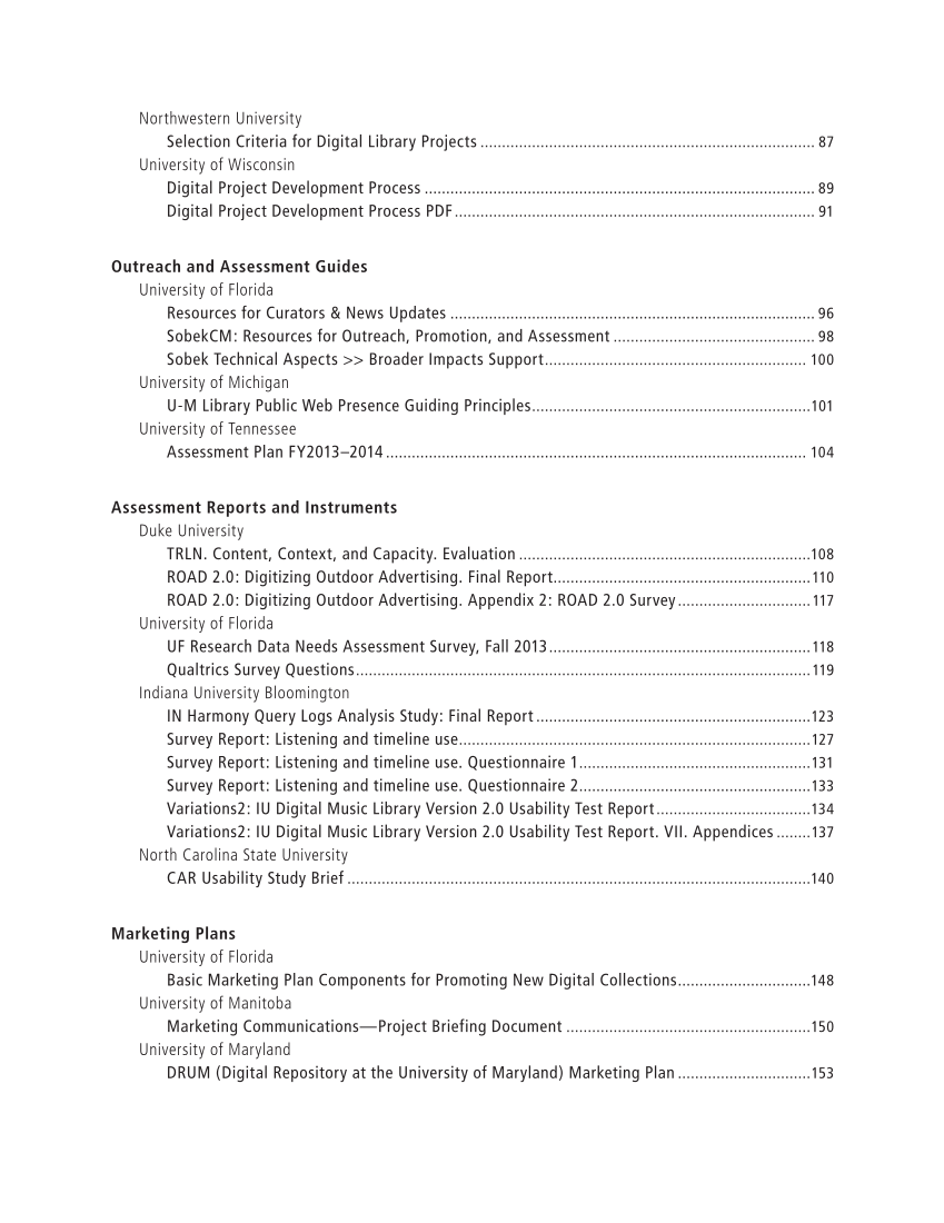 SPEC Kit 341: Digital Collections Assessment and Outreach (August 2014) page 6