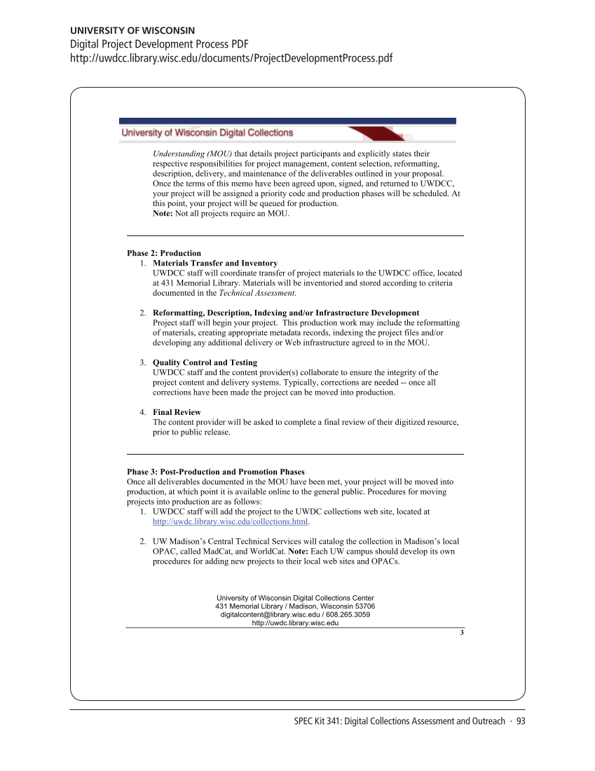 SPEC Kit 341: Digital Collections Assessment and Outreach (August 2014) page 93