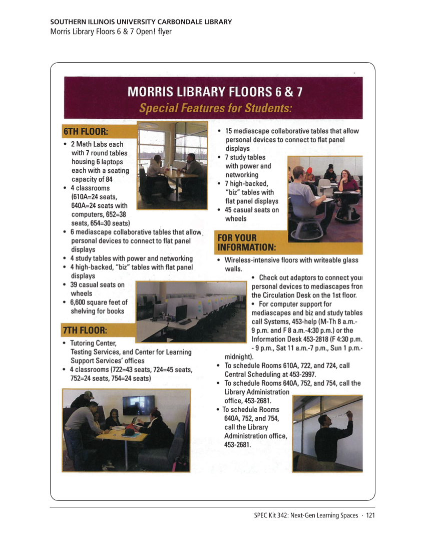 SPEC Kit 342: Next-Gen Learning Spaces (September 2014) page 121