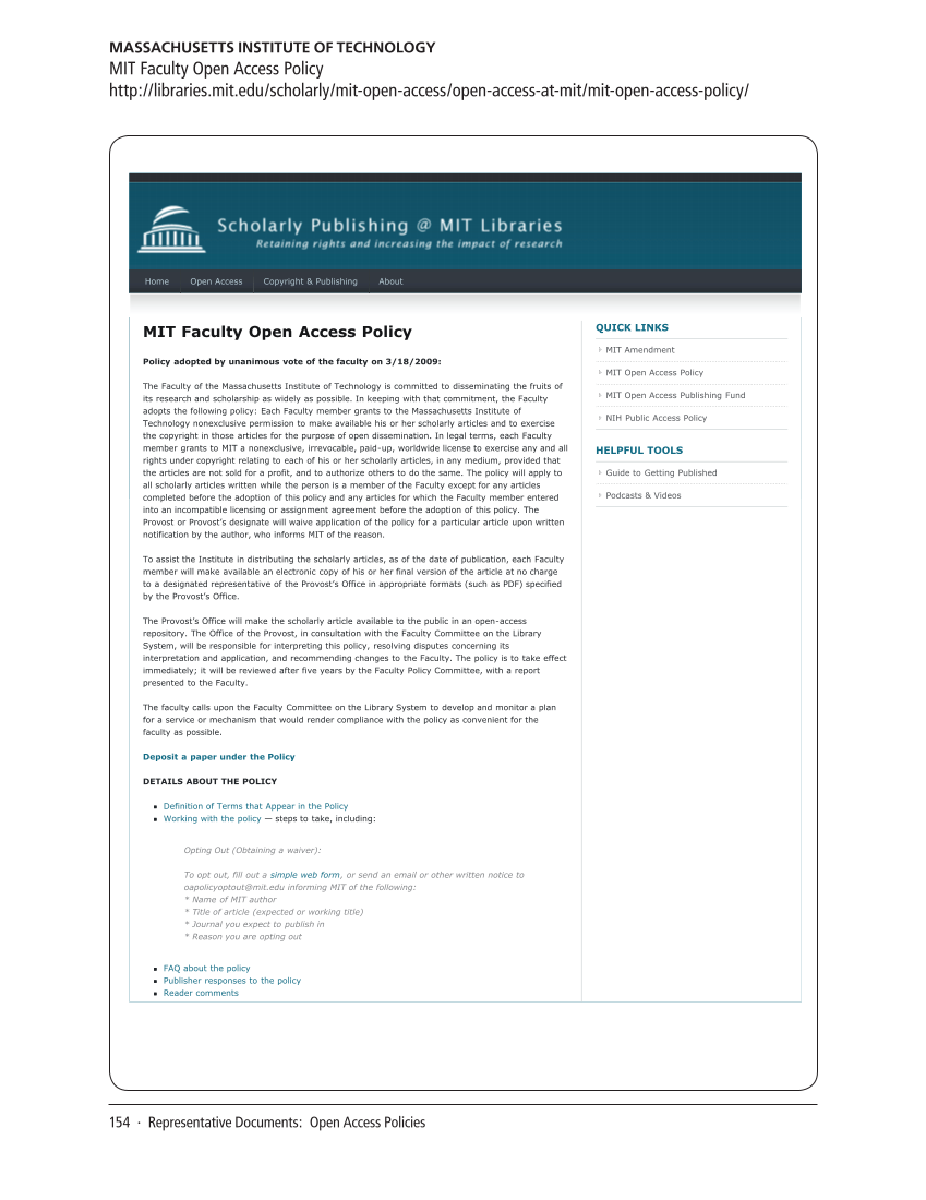 SPEC Kit 343: Library Support for Faculty/Researcher Publishing (October 2014) page 154