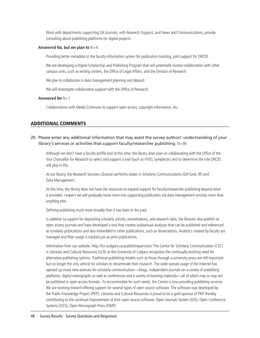 SPEC Kit 343: Library Support for Faculty/Researcher Publishing (October 2014) page 48