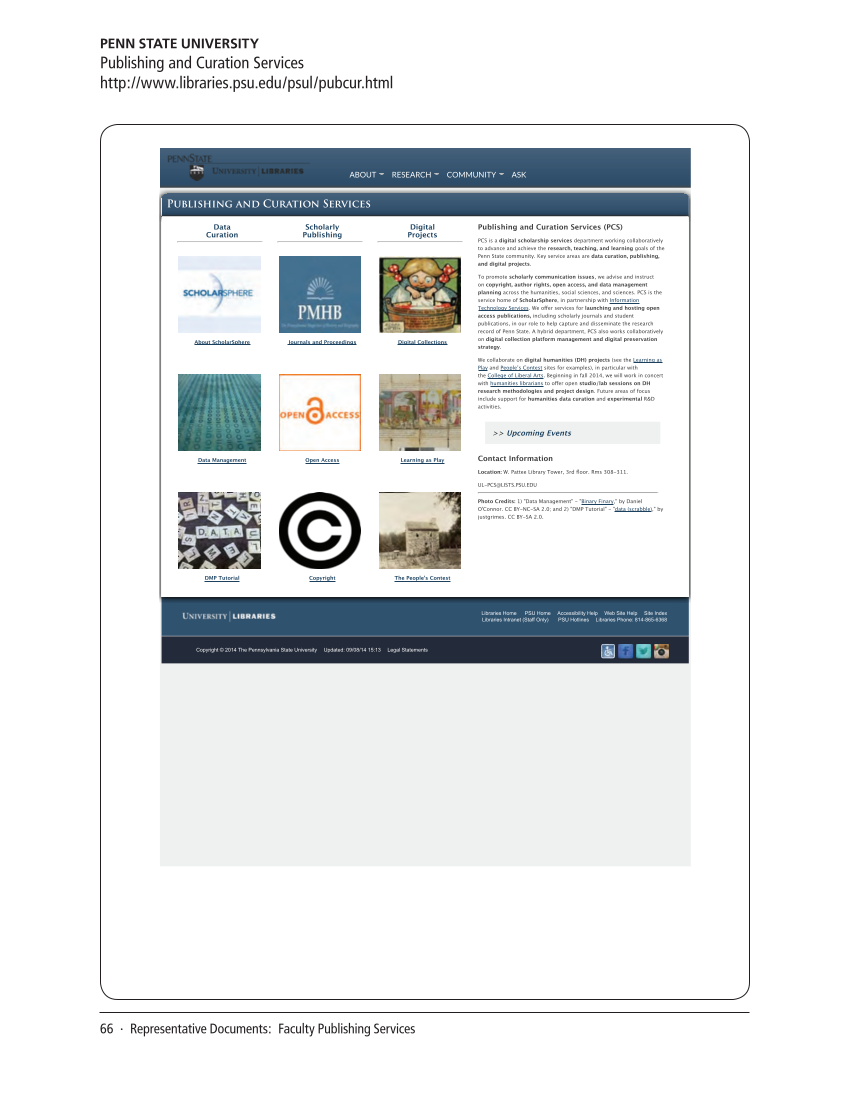 SPEC Kit 343: Library Support for Faculty/Researcher Publishing (October 2014) page 66