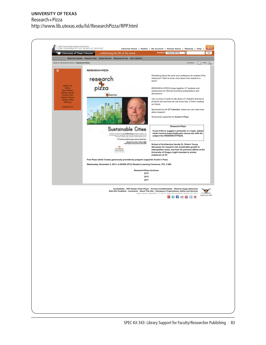 SPEC Kit 343: Library Support for Faculty/Researcher Publishing (October 2014) page 83