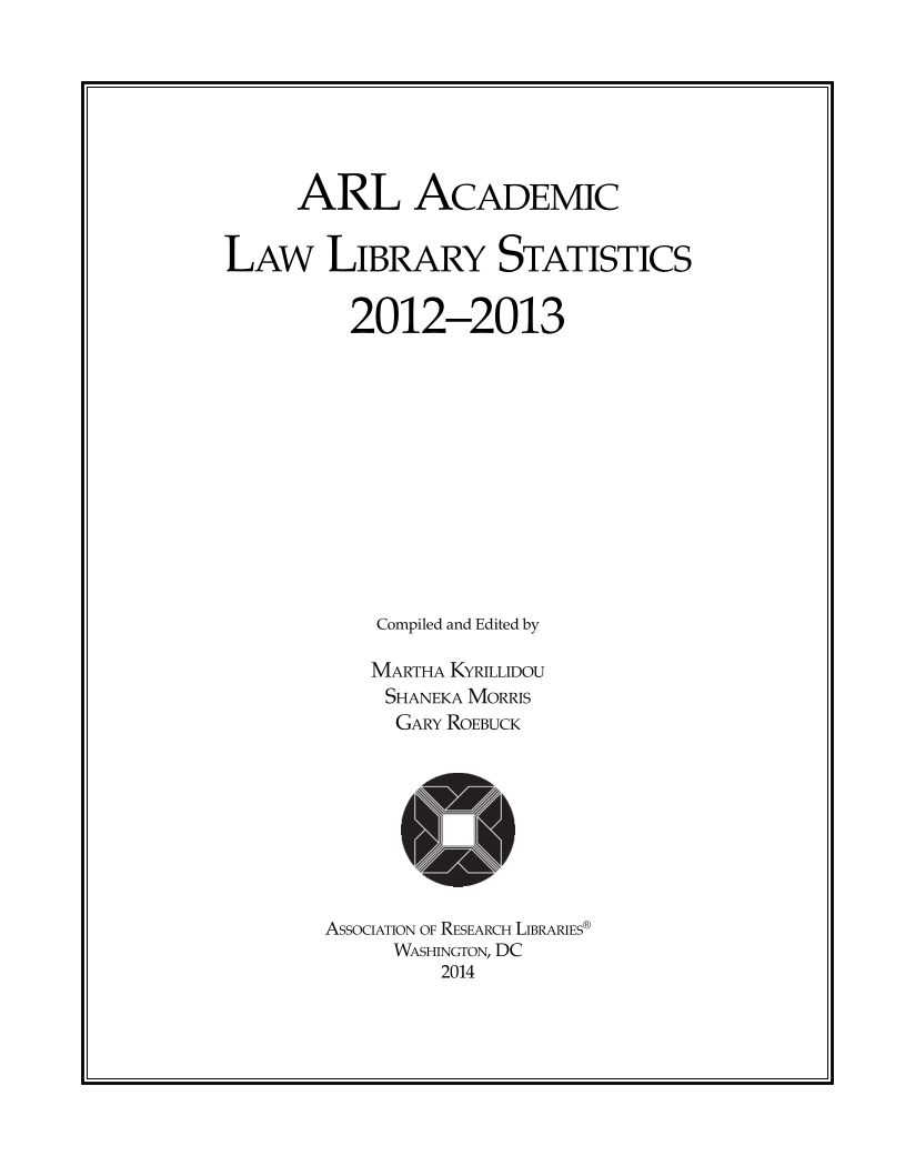 ARL Academic Law Library Statistics 2012-2013 page 1