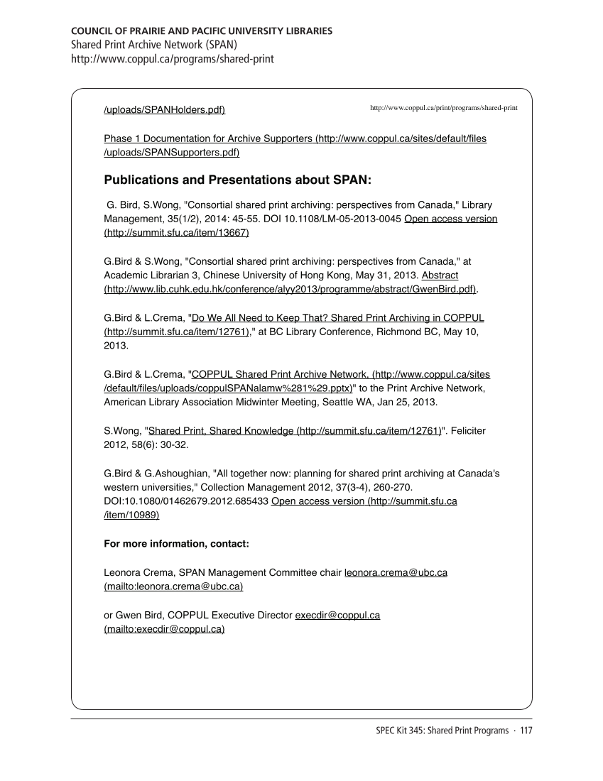 SPEC Kit 345: Shared Print Programs (December 2014) page 117