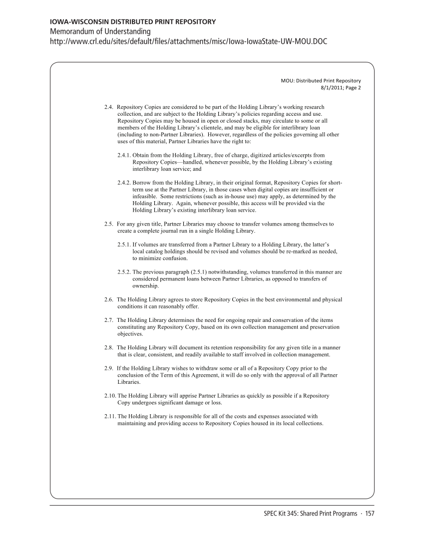 SPEC Kit 345: Shared Print Programs (December 2014) page 157