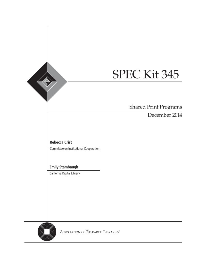 SPEC Kit 345: Shared Print Programs (December 2014) page 3