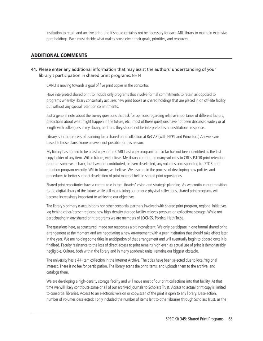 SPEC Kit 345: Shared Print Programs (December 2014) page 65