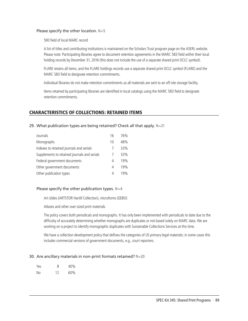 SPEC Kit 345: Shared Print Programs (December 2014) page 89