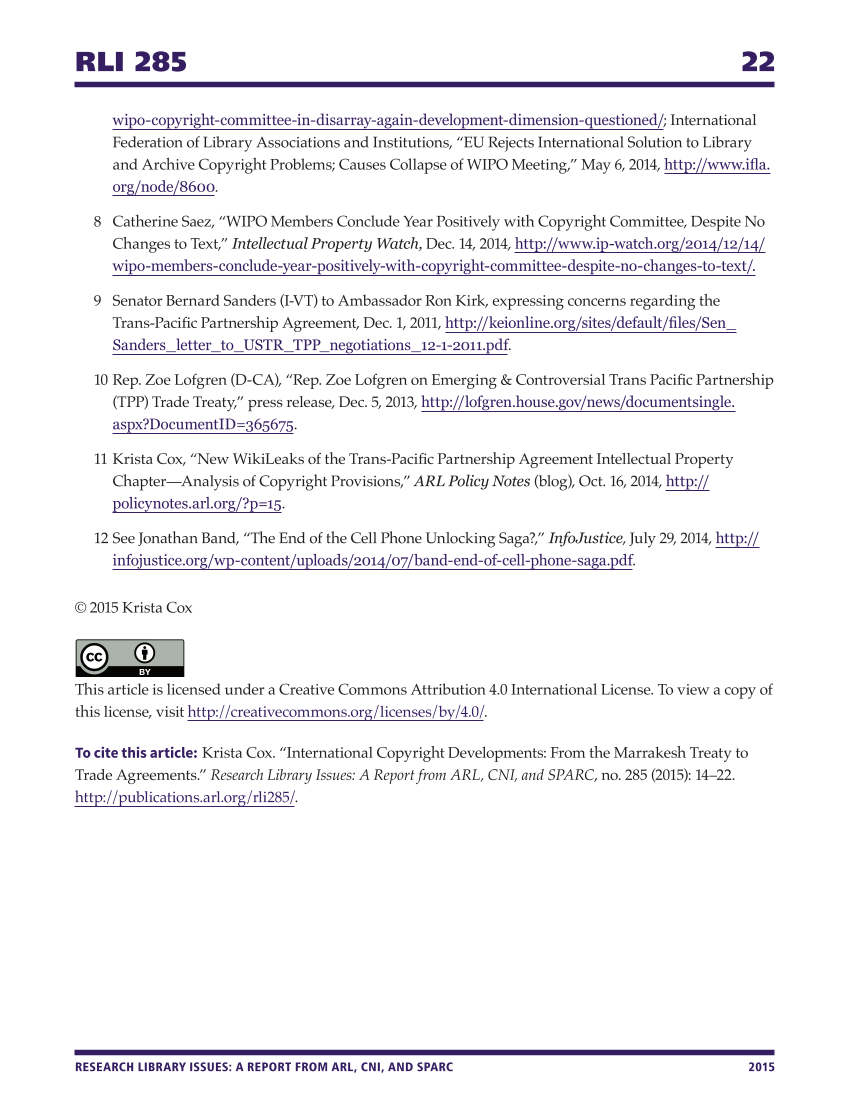 Research Library Issues, no. 285 (2015): Special Issue on Copyright page 22