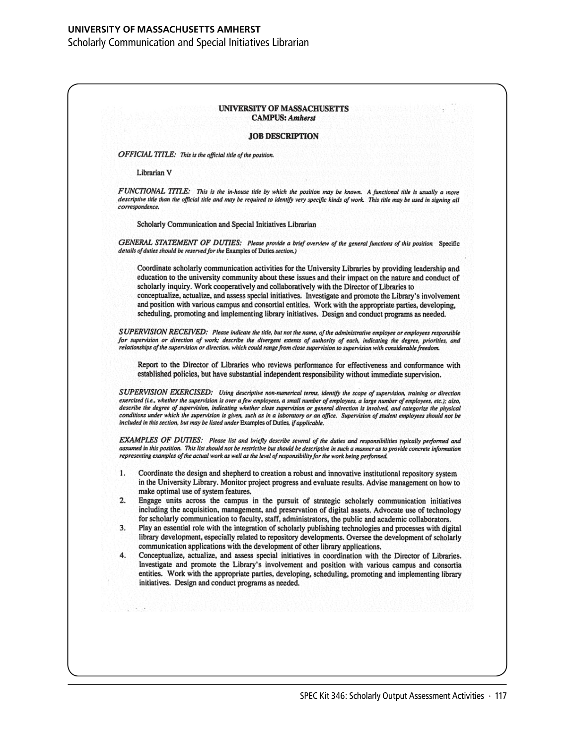 SPEC Kit 346: Scholarly Output Assessment Activities (May 2015) page 117