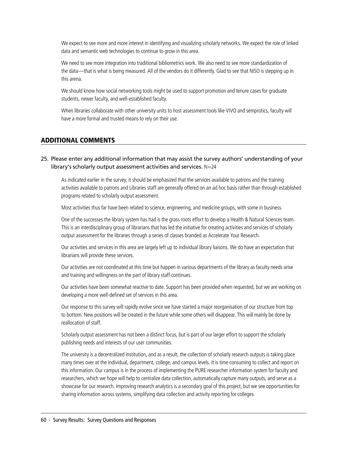 SPEC Kit 346: Scholarly Output Assessment Activities (May 2015) page 60