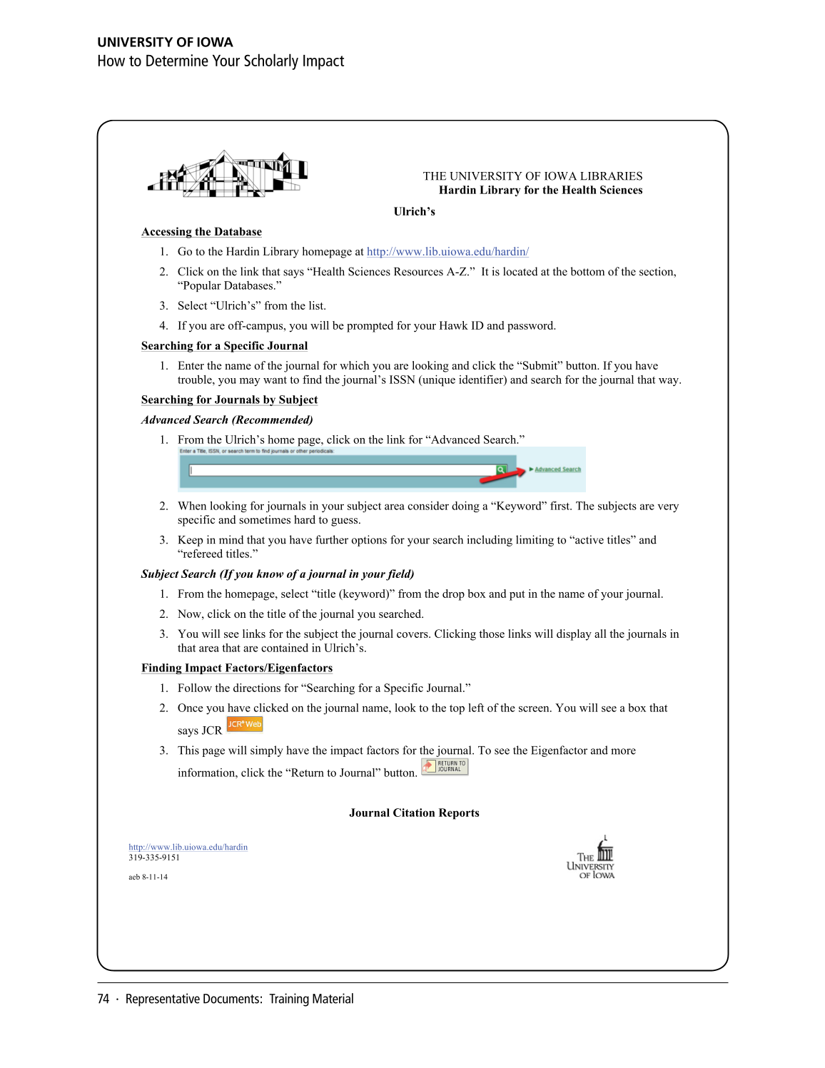 SPEC Kit 346: Scholarly Output Assessment Activities (May 2015) page 74