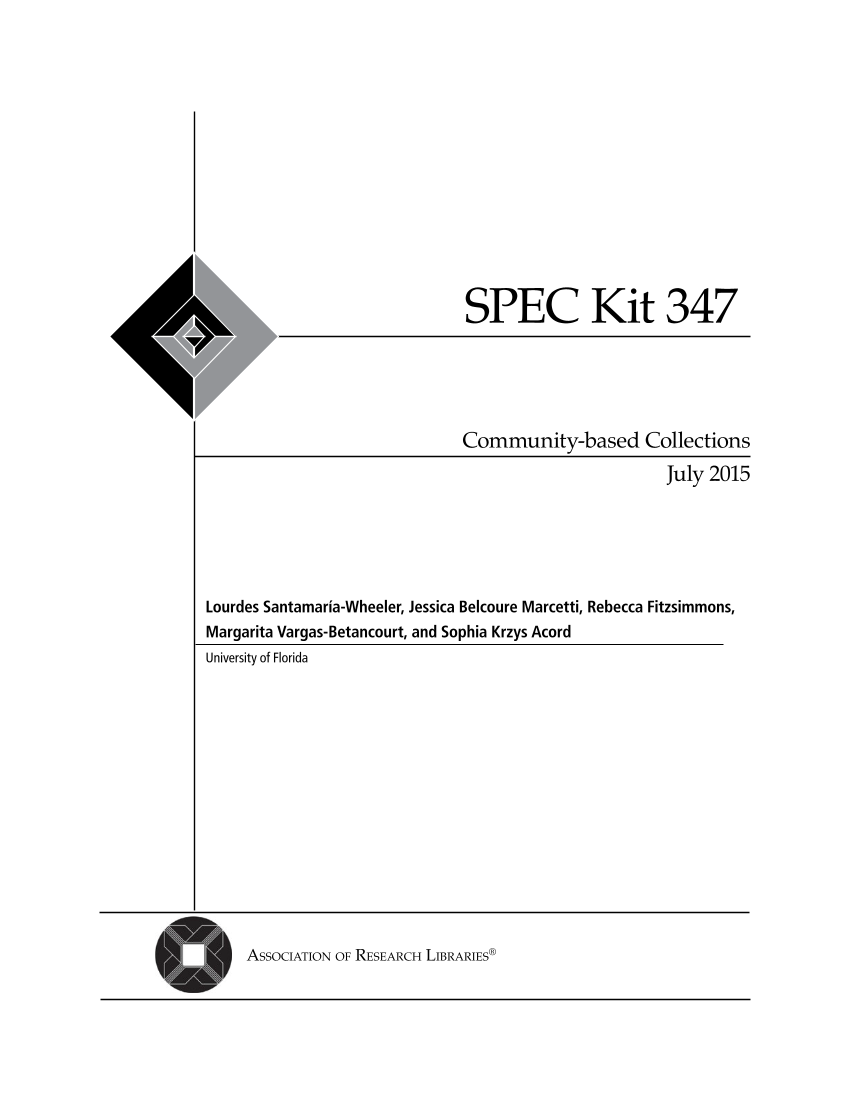 SPEC Kit 347: Community-based Collections (July 2015) page 3