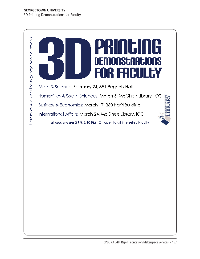 SPEC Kit 348: Rapid Fabrication/Makerspace Services (September 2015) page 157