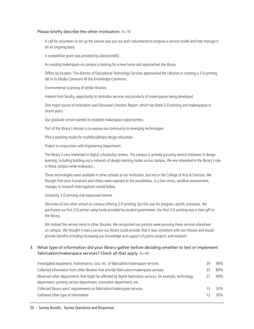 SPEC Kit 348: Rapid Fabrication/Makerspace Services (September 2015) page 20