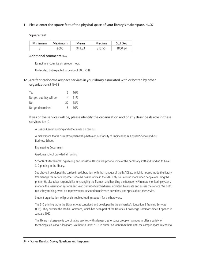 SPEC Kit 348: Rapid Fabrication/Makerspace Services (September 2015) page 34