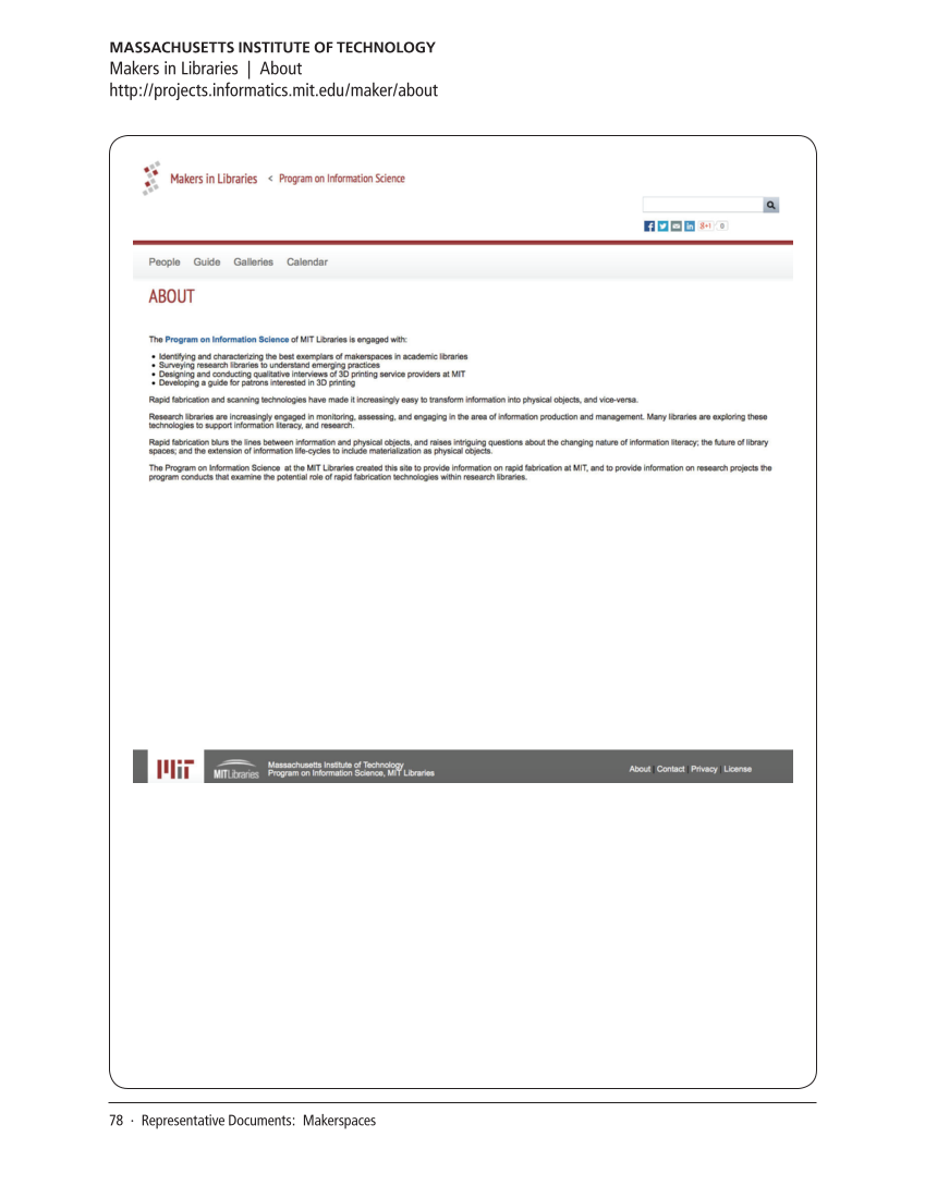 SPEC Kit 348: Rapid Fabrication/Makerspace Services (September 2015) page 78