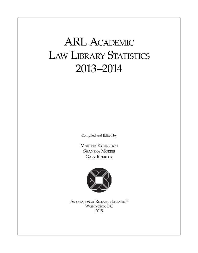 ARL Academic Law Library Statistics 2013-2014 page 1