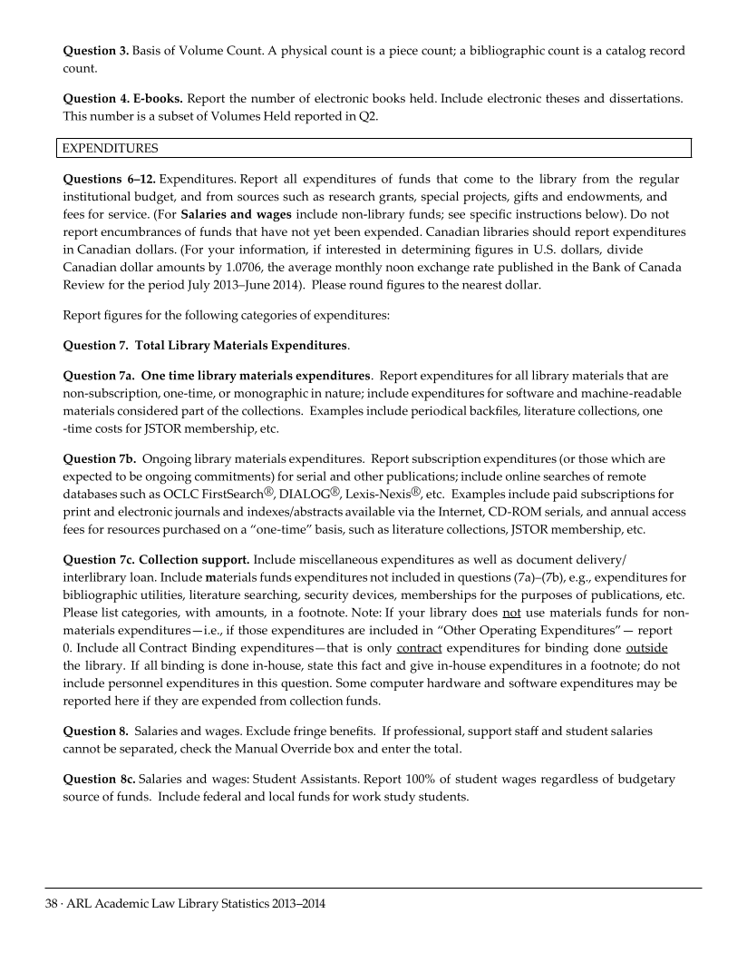 ARL Academic Law Library Statistics 2013-2014 page 38