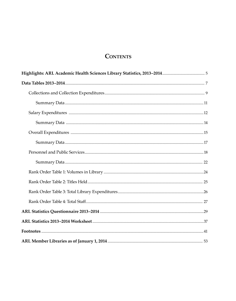 ARL Academic Health Sciences Library Statistics 2013-2014 page 3