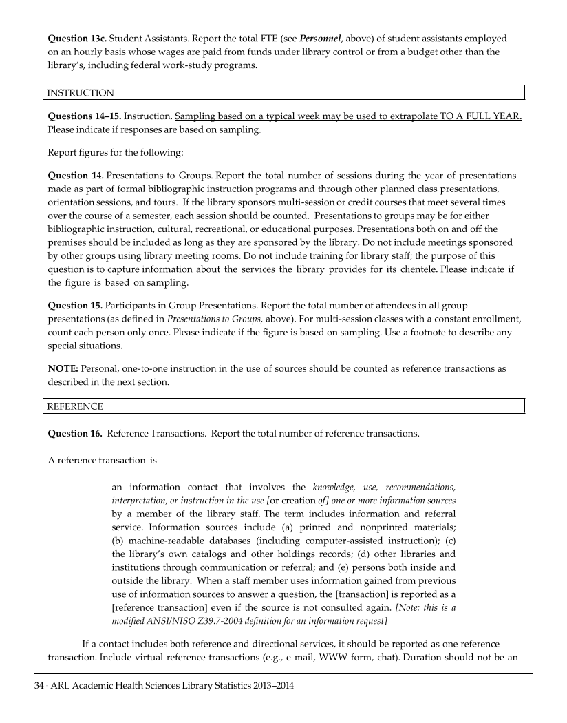 ARL Academic Health Sciences Library Statistics 2013-2014 page 34