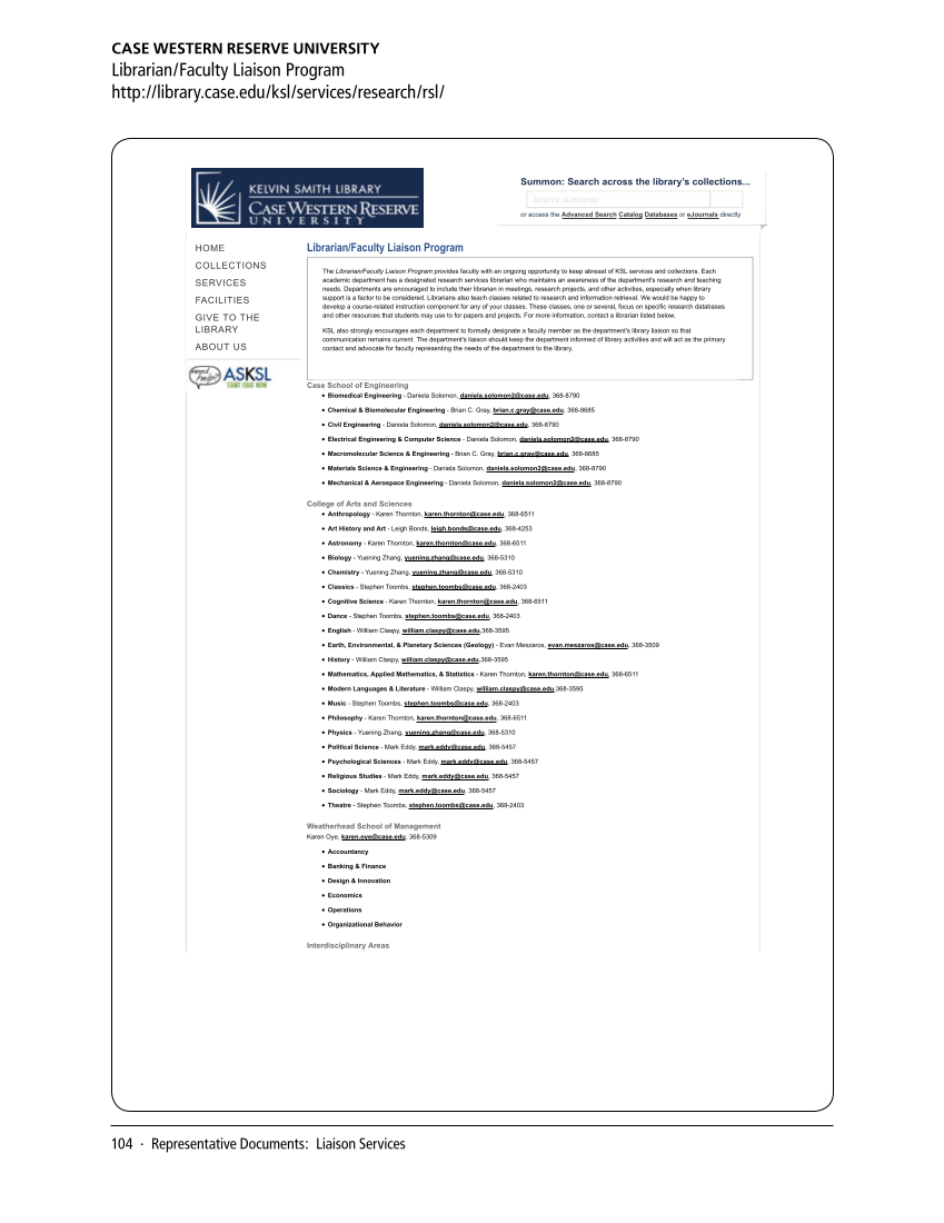 SPEC Kit 349: Evolution of Library Liaisons (November 2015) page 104