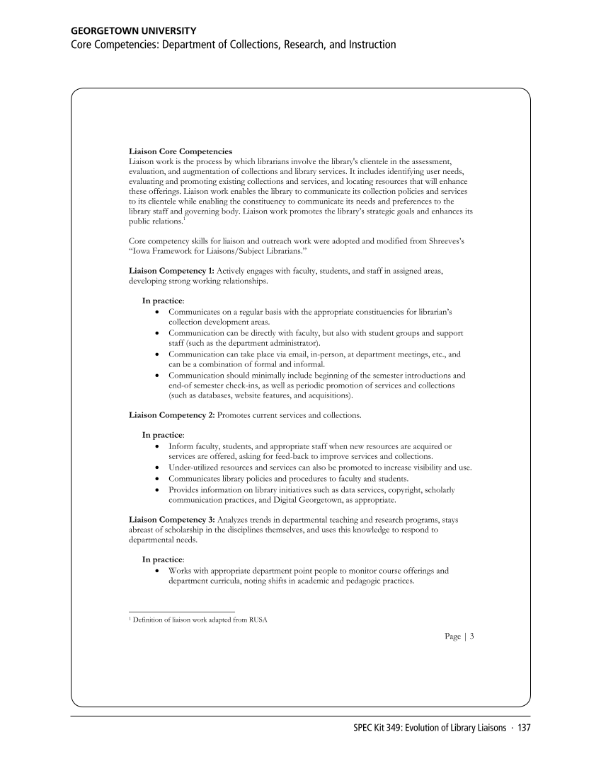 SPEC Kit 349: Evolution of Library Liaisons (November 2015) page 137