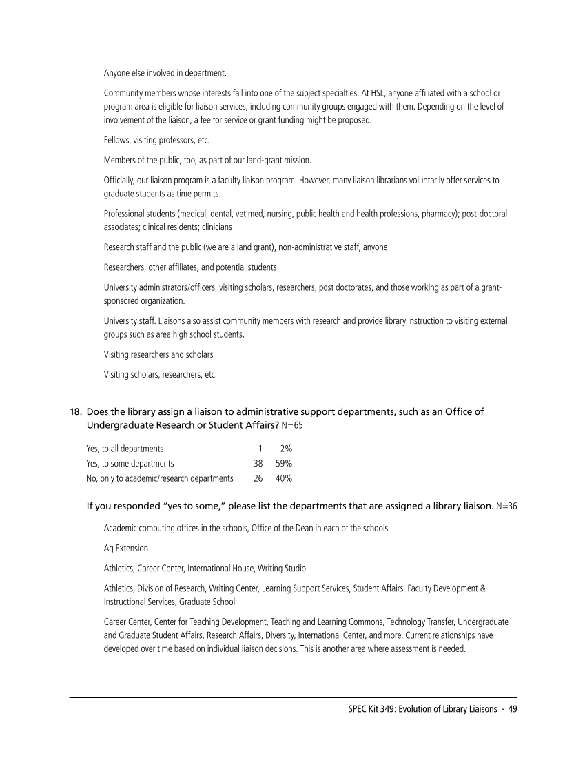 SPEC Kit 349: Evolution of Library Liaisons (November 2015) page 49