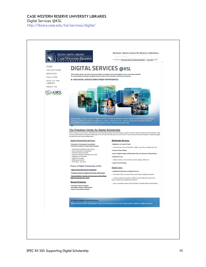 SPEC Kit 350: Supporting Digital Scholarship (May 2016) page 111
