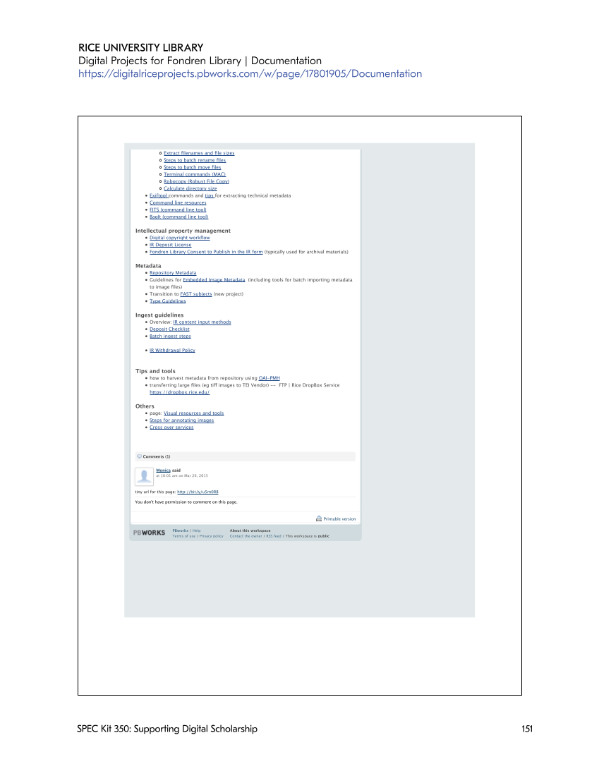 SPEC Kit 350: Supporting Digital Scholarship (May 2016) page 151