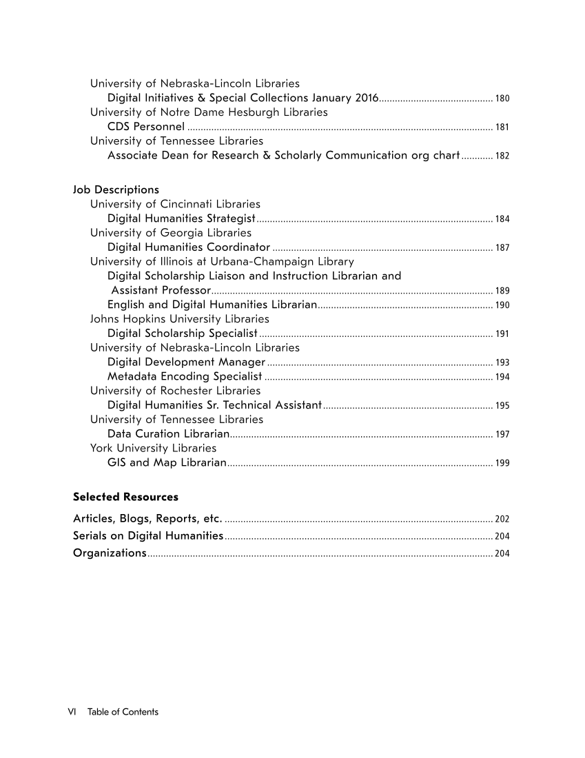 SPEC Kit 350: Supporting Digital Scholarship (May 2016) page VII