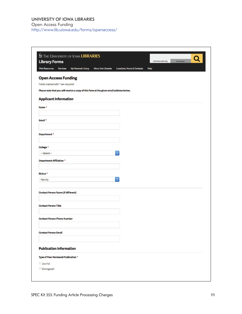 SPEC Kit 353: Funding Article Processing Charges (November 2016) page 111