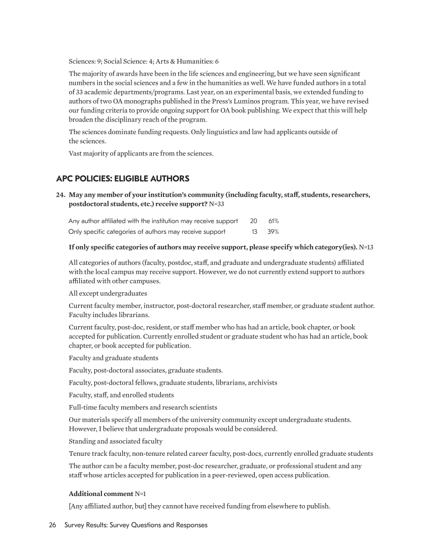 SPEC Kit 353: Funding Article Processing Charges (November 2016) page 26