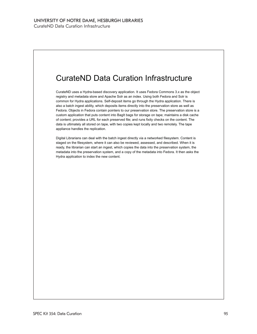 SPEC Kit 354: Data Curation (May 2017) page 95